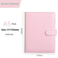A5 PU leather notebook shell with zipper closure in a solid colour, shown closed.
