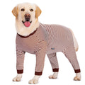 Four-legged striped dog shirt for Golden Retrievers and Labradors in polyester fabric