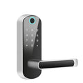 Smart Bluetooth fingerprint lock unit for installation on a wooden or interior door.