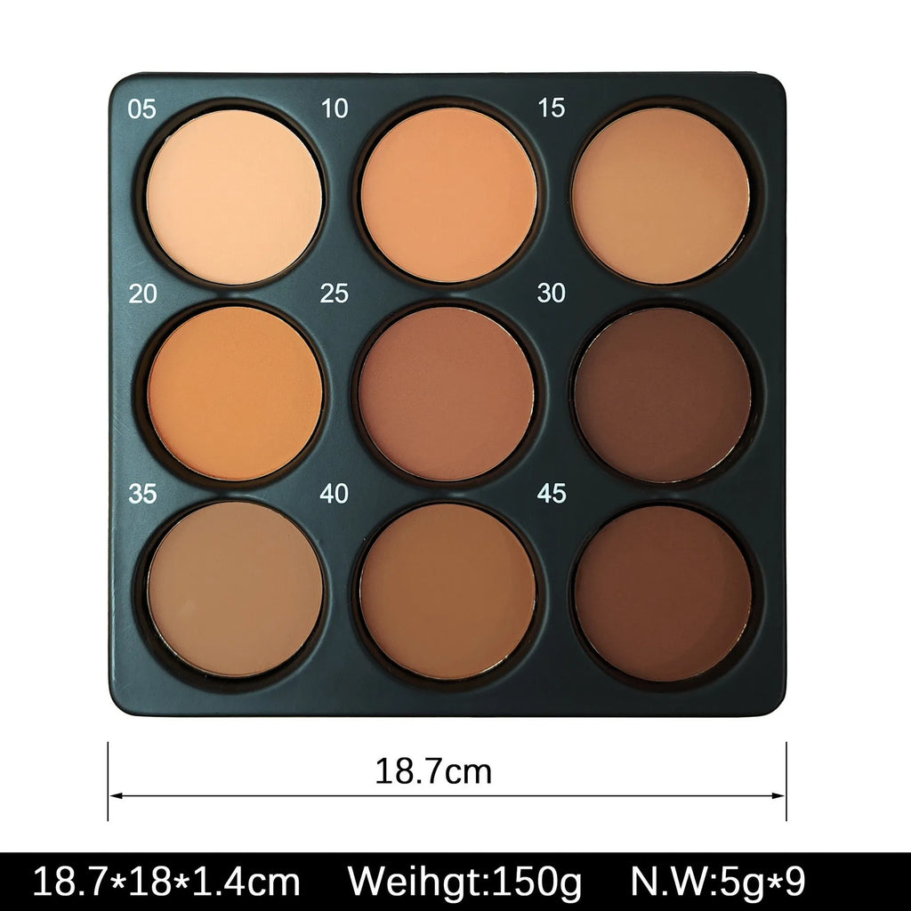 Dark matte 9-colour waterproof makeup palette for punk and fashion styles