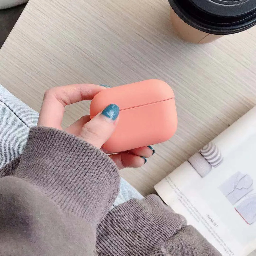 Plastic protective case for AirPods Pro showing multiple colour options