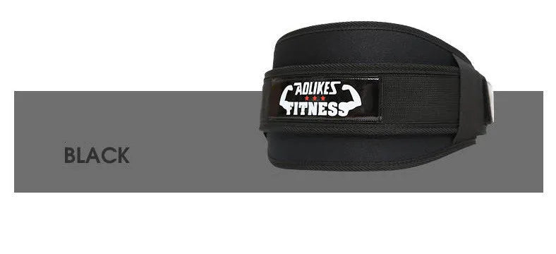 Nylon fitness weightlifting waistband belt in black, red, or yellow colour.
