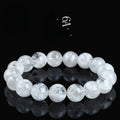 Women's crystal bracelet with natural blizzard snowflake round beads in geometric shape with Ruyi and Xiangyun design elements