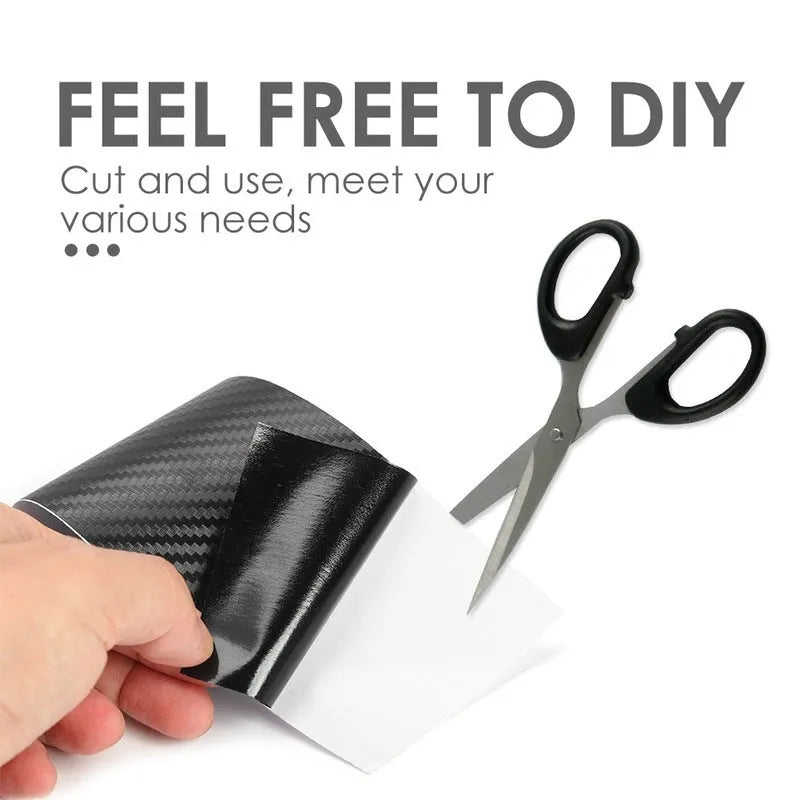 Matte carbon fibre roll for car door sill and bumper protection in various widths