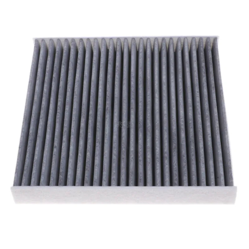 Grey air conditioning filter element for Geely cars, measuring 215mm by 210mm.