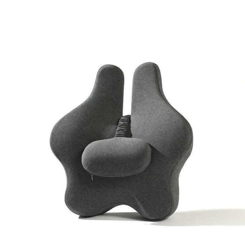 Adjustable memory foam car cushion waist support 50x47x9cm in solid colour black, dark gray, light gray, or pink