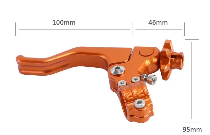 Aluminium alloy two-finger clutch lever for motorcycles in multiple colour options.