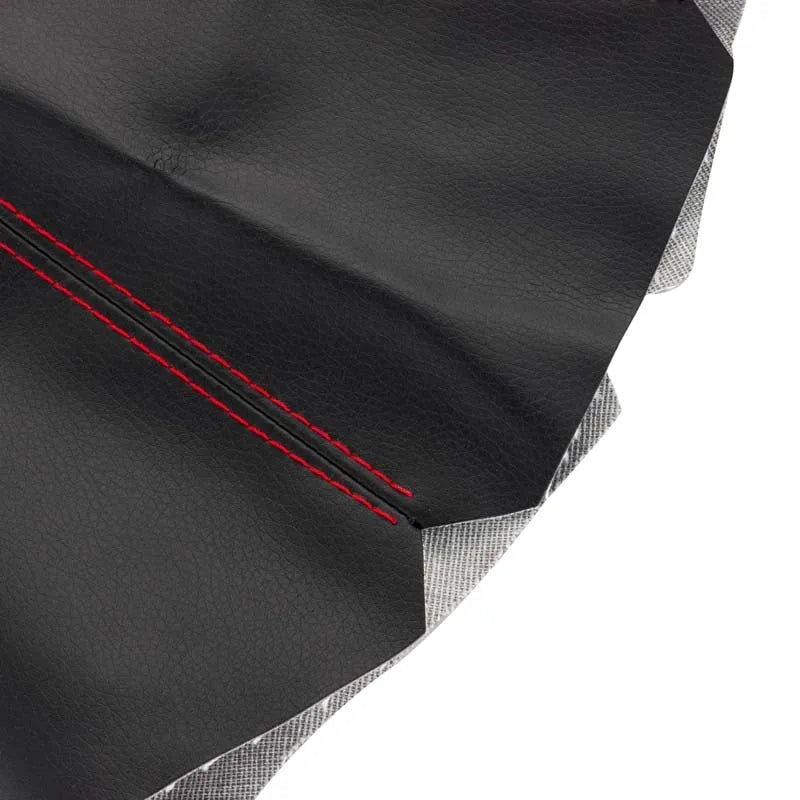 General Motors car gear stick cover in PU leather, shown in black, red, and blue colour options.