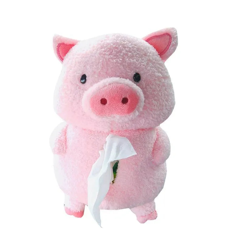 Plush cartoon lamb car tissue box cover for vehicle and home decoration