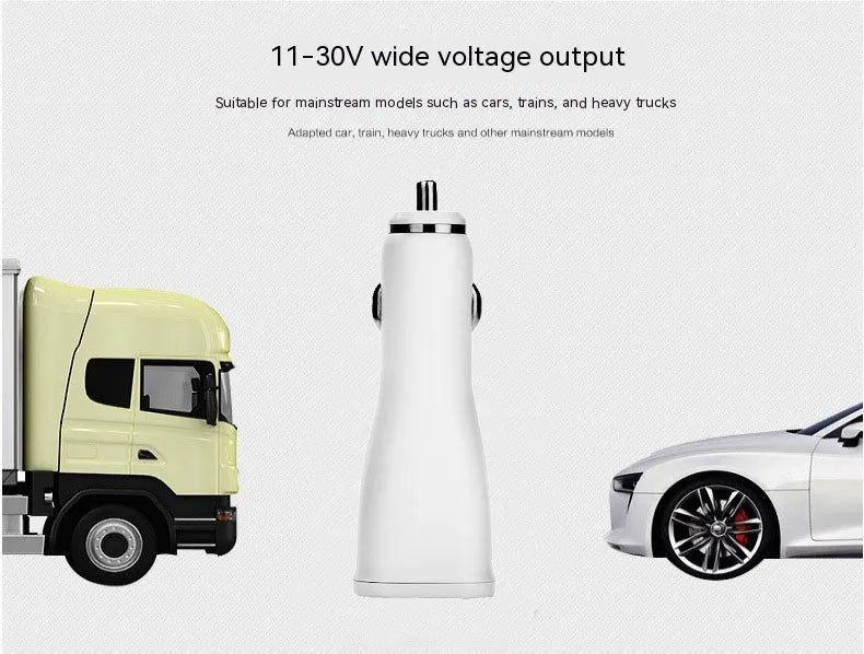 White QC30 single port USB car charger with QC2.0 fast charging for mobile phones
