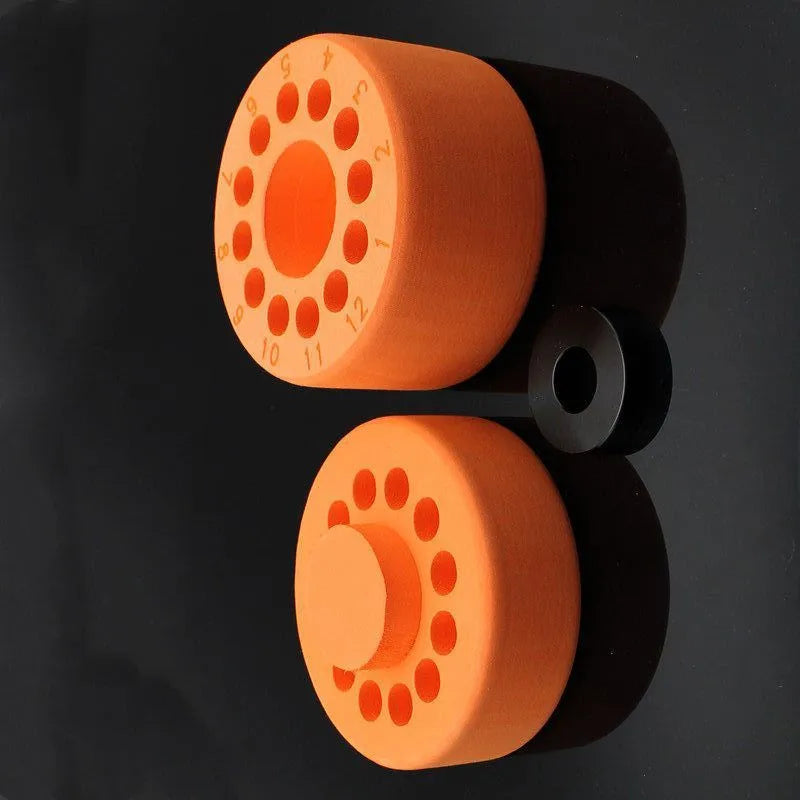Orange metal and blue plastic cooling box with gradient freezing tool for laboratory use
