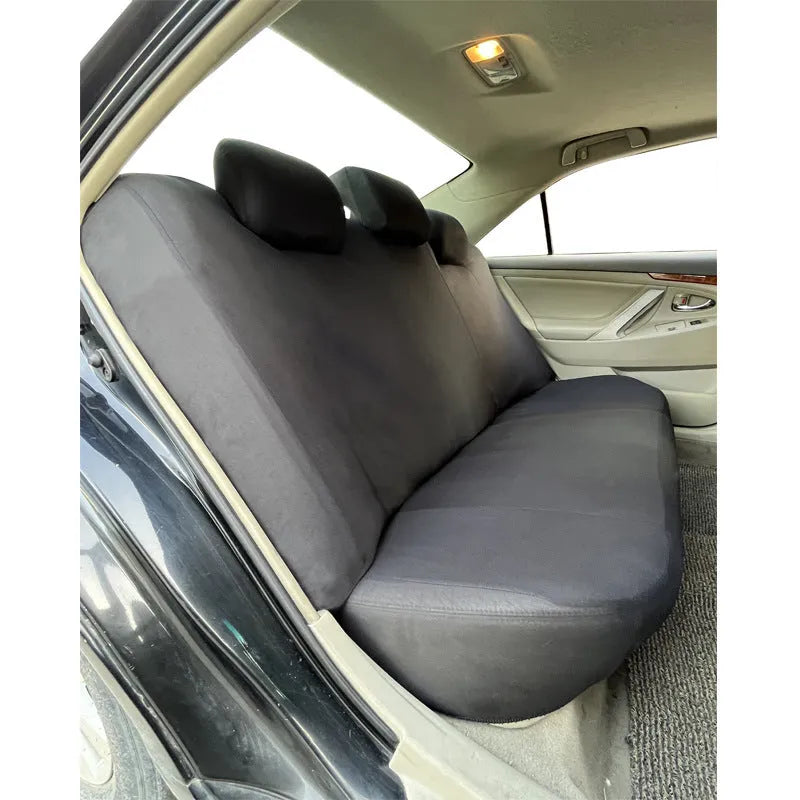 Polyester eyelet fabric car seat cover set with sponge backing in black, blue, grey, or red colour options