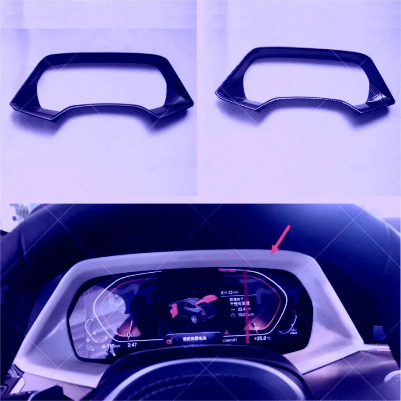 BMW X5L dashboard decoration frame in peach wood ABS plastic with double-sided tape