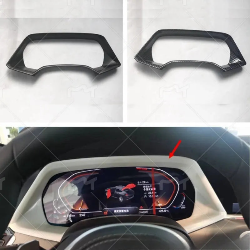 BMW X5L dashboard decoration frame in peach wood ABS plastic with double-sided tape