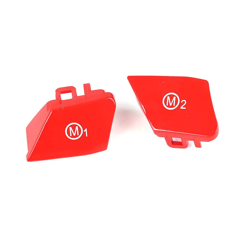 Pair of red M1 M2 mode buttons for BMW F30 F34 steering wheel