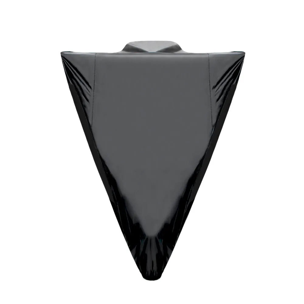 Black and silver polyester motorcycle rain cover with anti-theft and heat insulation features