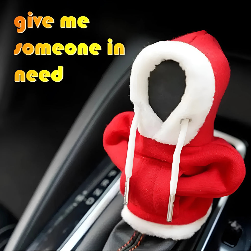 Car internal gear lever hooded cover in polyester 12x13cm universal fit decorative protector