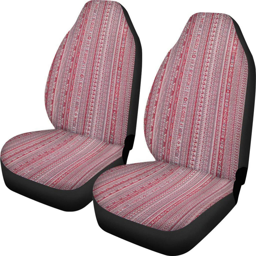 Cow spot leopard print retro car seat cover two-piece set on a car seat with polyester fibre filler.