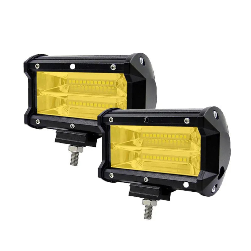 5-inch 24LED 72W dual row LED work light in all-black die-cast aluminium housing with bracket mount