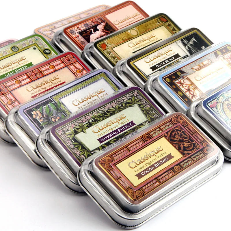 Rectangular oily ink pad for rubber stamping in six colour options