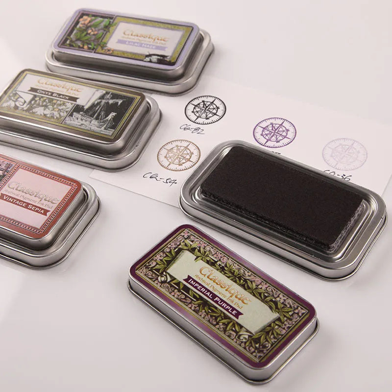 Rectangular oily ink pad for rubber stamping in six colour options