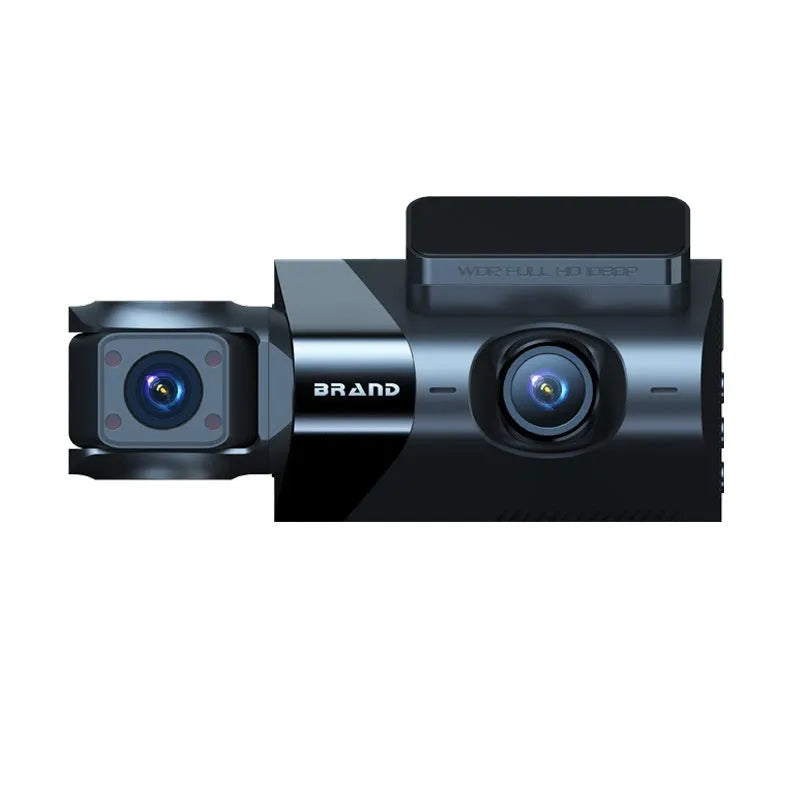 Black dash camera with 5-inch screen, front and rear 2K recording, WiFi and GPS features