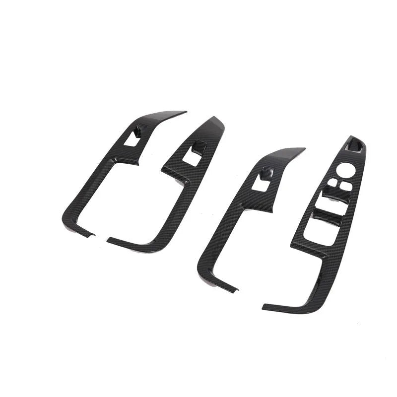 Black ABS interior decoration trim for 2019 X5 front row cup low configuration mounted on centre console