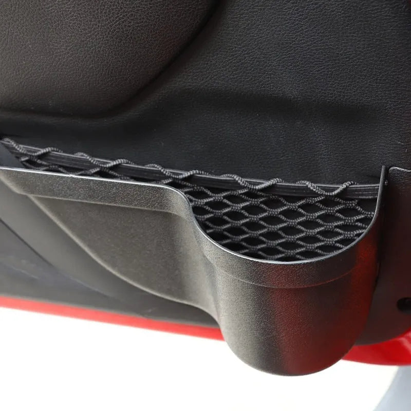 Black aluminium alloy car interior net pocket storage box pair for seat side gap