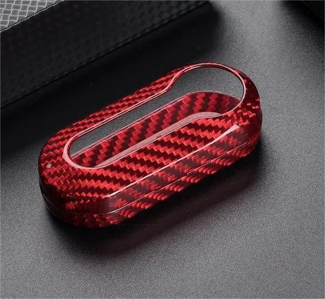 Carbon fiber car key cover replacement shell set in black finish for entry model fobs