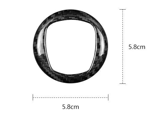 Real dry carbon fibre steering wheel decorative sticker frame in black and red colour options