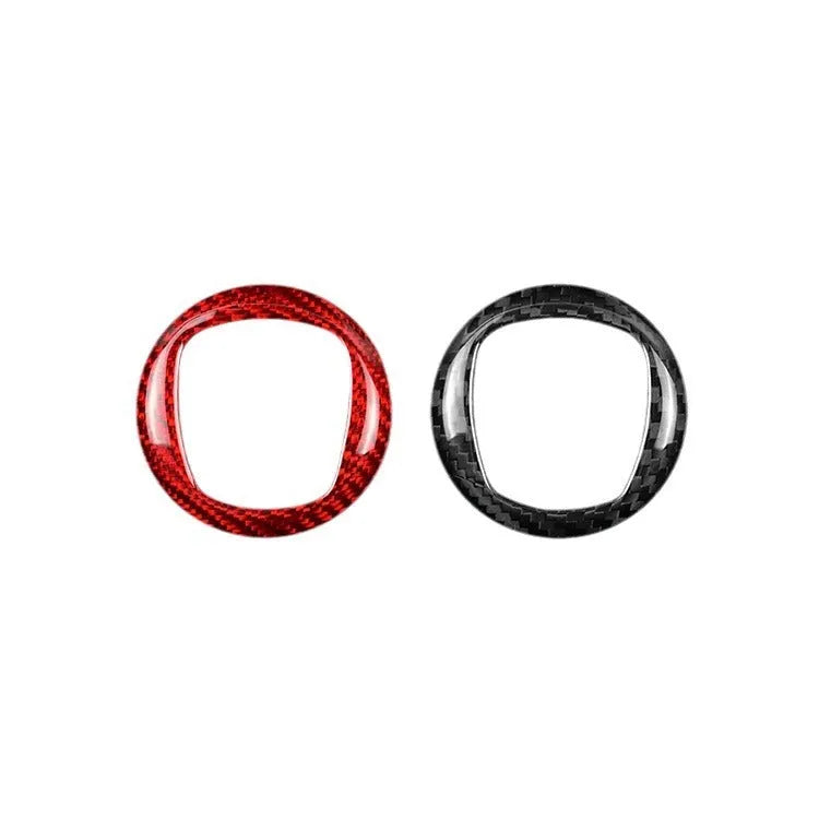 Real dry carbon fibre steering wheel decorative sticker frame in black and red colour options