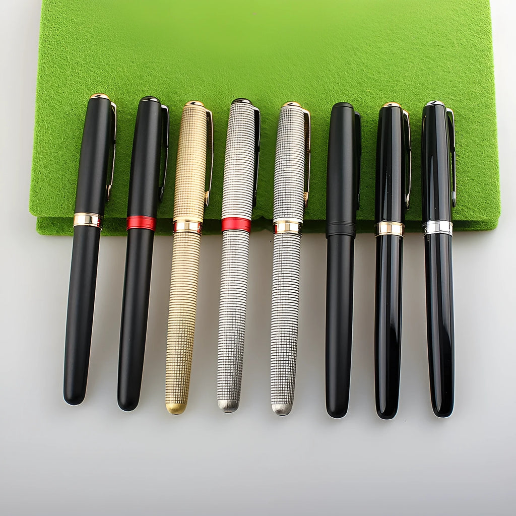 Stainless steel ball pen with 0.5mm fine point, black gold clip option