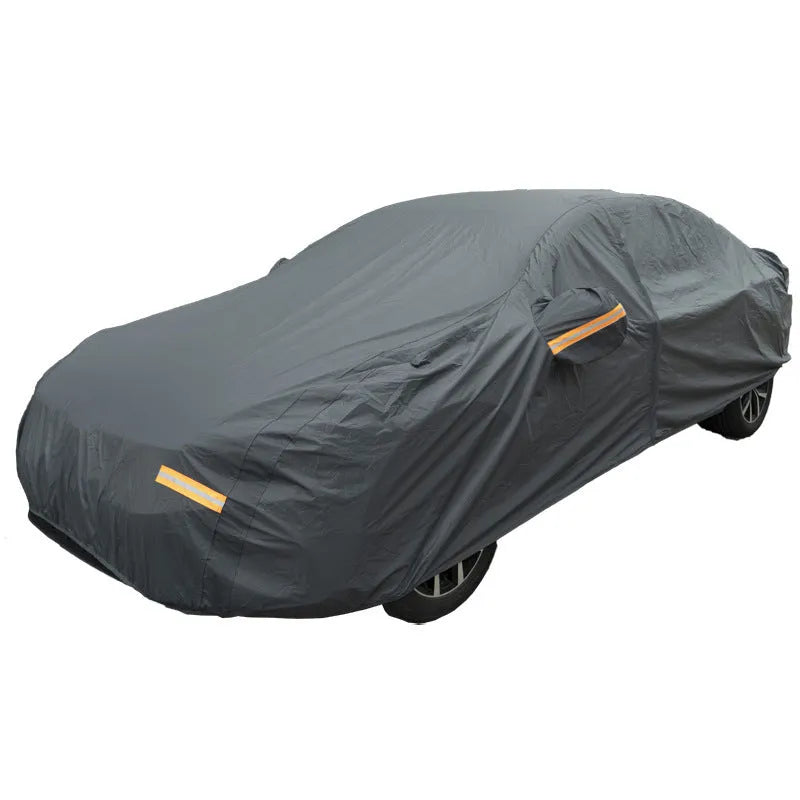 Gray PVC chemical fibre car cover for Volkswagen with rainproof and heat insulation features