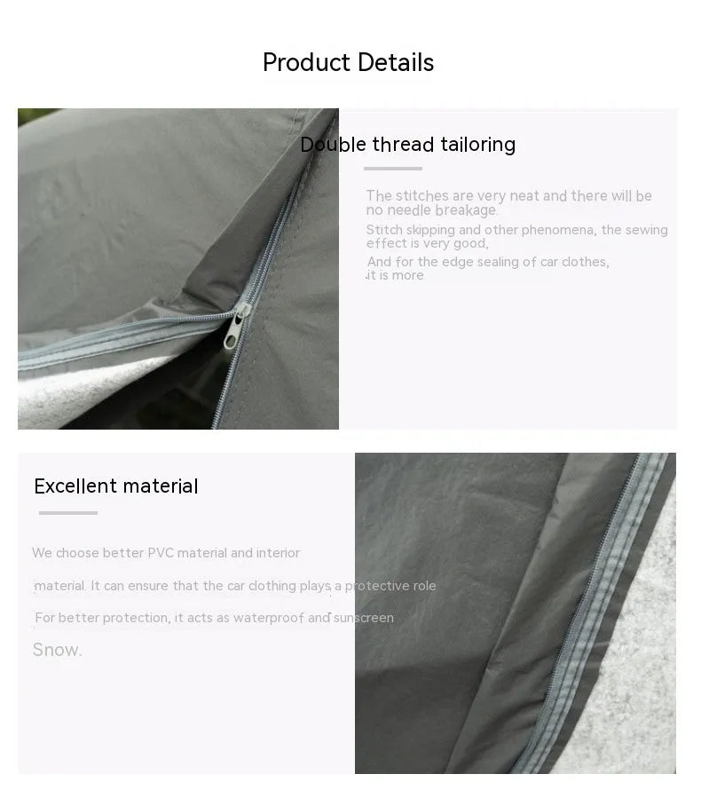 Gray PVC chemical fibre car cover for Volkswagen with rainproof and heat insulation features