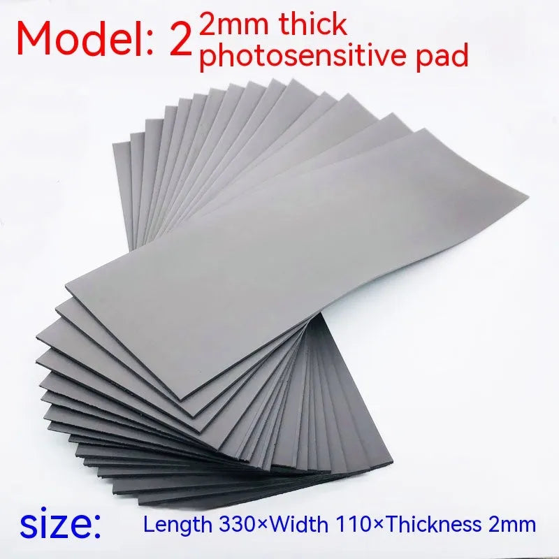 Black and grey light-sensitive mat for calligraphy seal creation measuring 330mm by 110mm