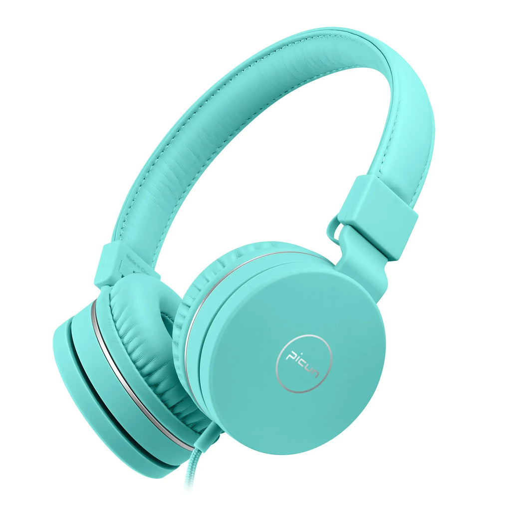 BENGOO C30 wired over-ear gaming headset with microphone, shown in mint green with a braided cable.
