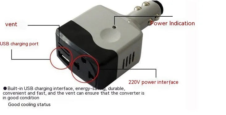 Car cigarette lighter USB power supply with wireless charging pad model 011C