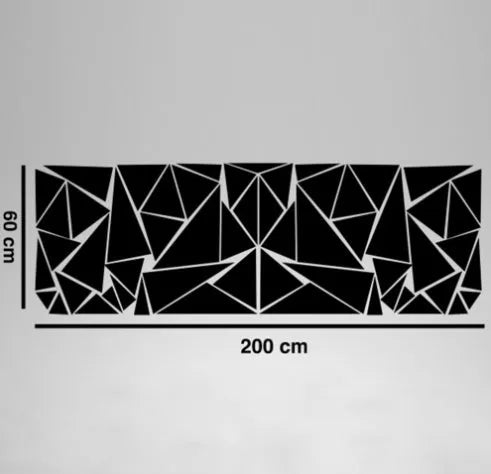 Geometry series car waistline rear wheel modification sticker in black, 200cm x 60cm PET material