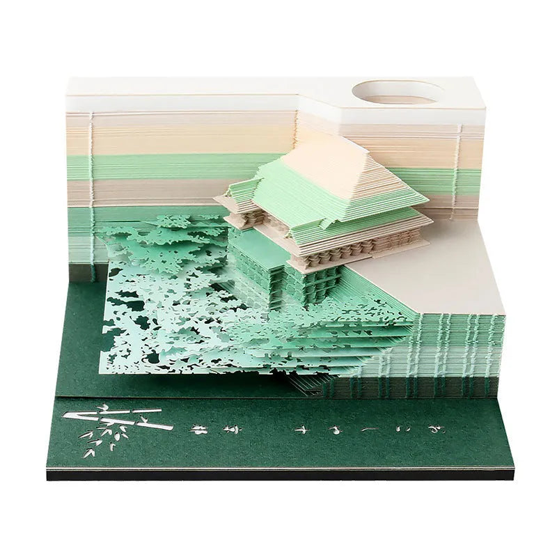 One Piece anime architectural sticky notes showing detailed building illustrations on 80x45mm craft paper.