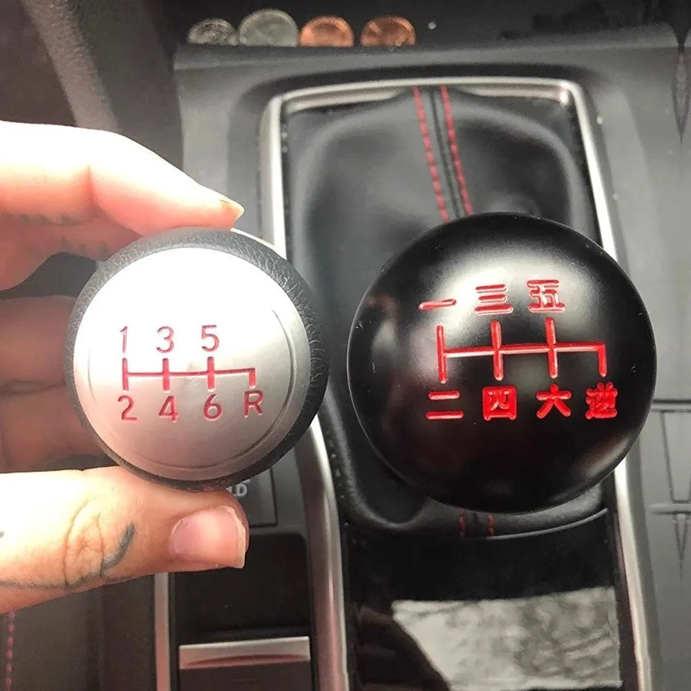 Aluminum alloy round car gear shift head in Style A colour on manual transmission lever