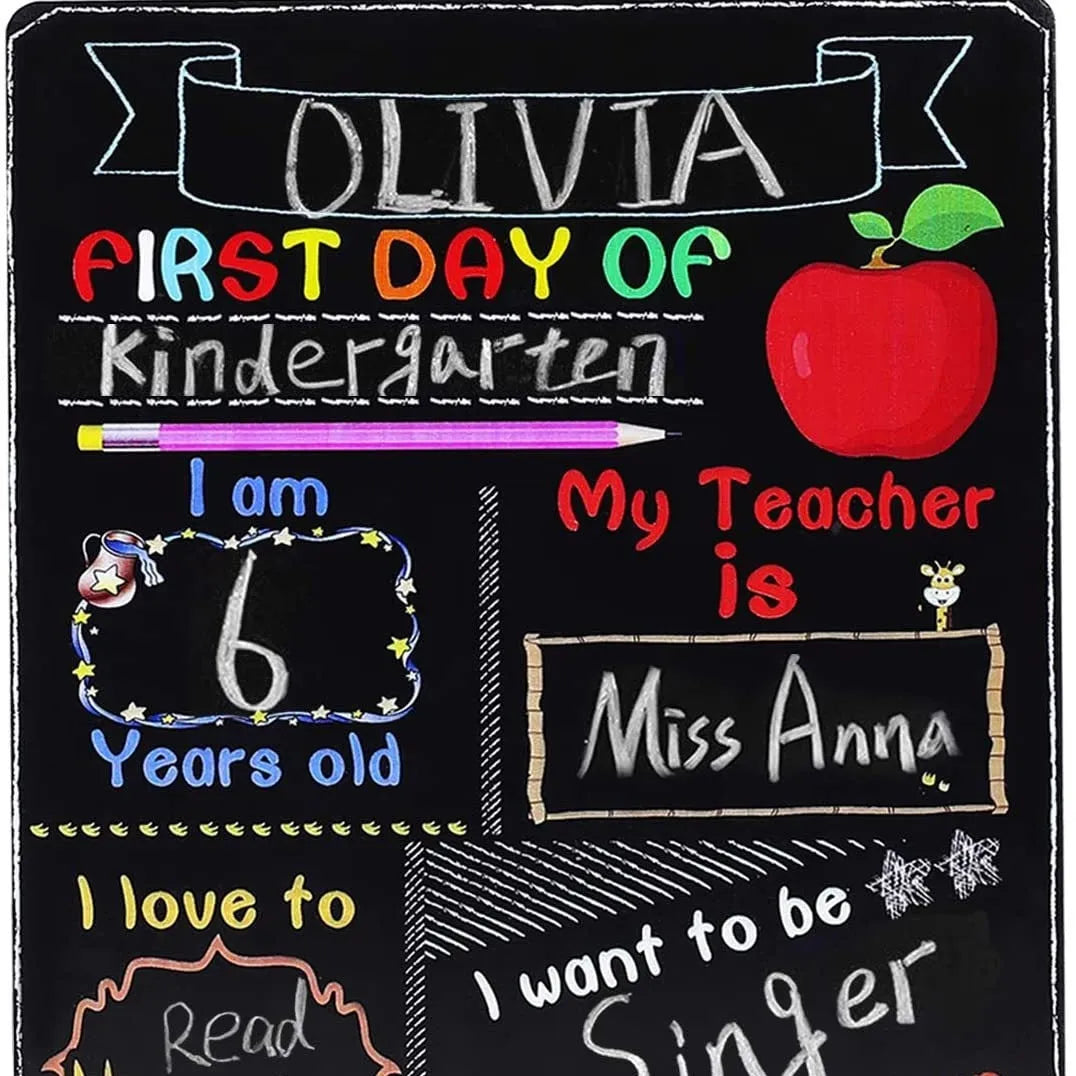 Blackboard first day of school wooden craftwork ornament density plate 25.5x30x0.5cm modern simplicity style