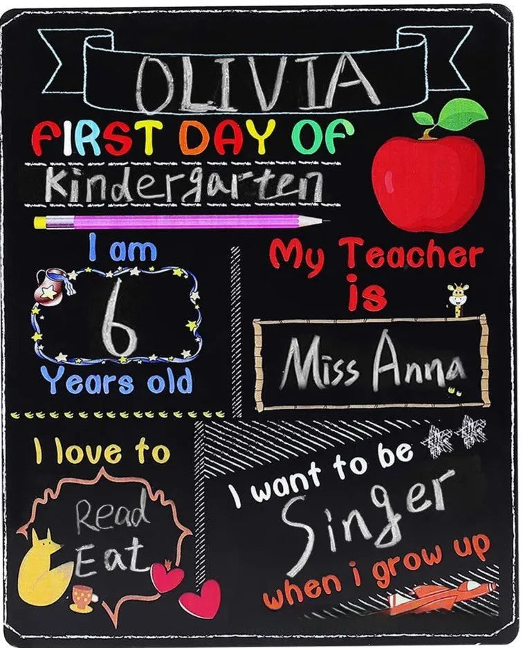 Blackboard first day of school wooden craftwork ornament density plate 25.5x30x0.5cm modern simplicity style