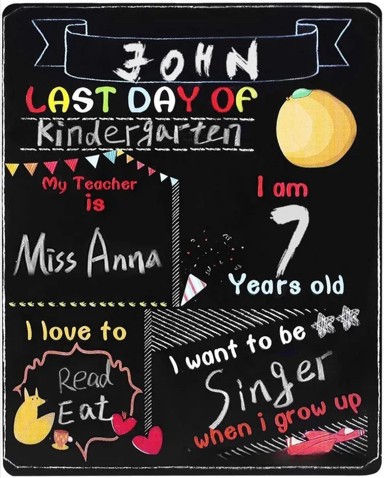 Blackboard first day of school wooden craftwork ornament density plate 25.5x30x0.5cm modern simplicity style