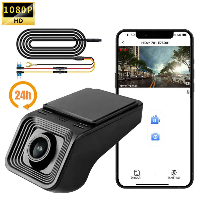 HD night vision driving recorder 1080p with WiFi V4 ACC specification size