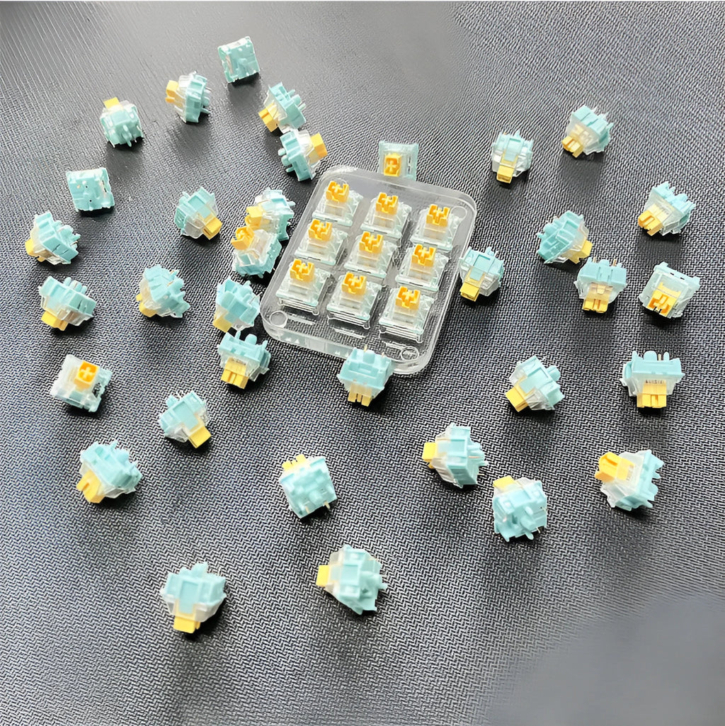 36 Tiger Mo Sea Salt Lemon PRO Mute mechanical keyboard switches for DIY installation