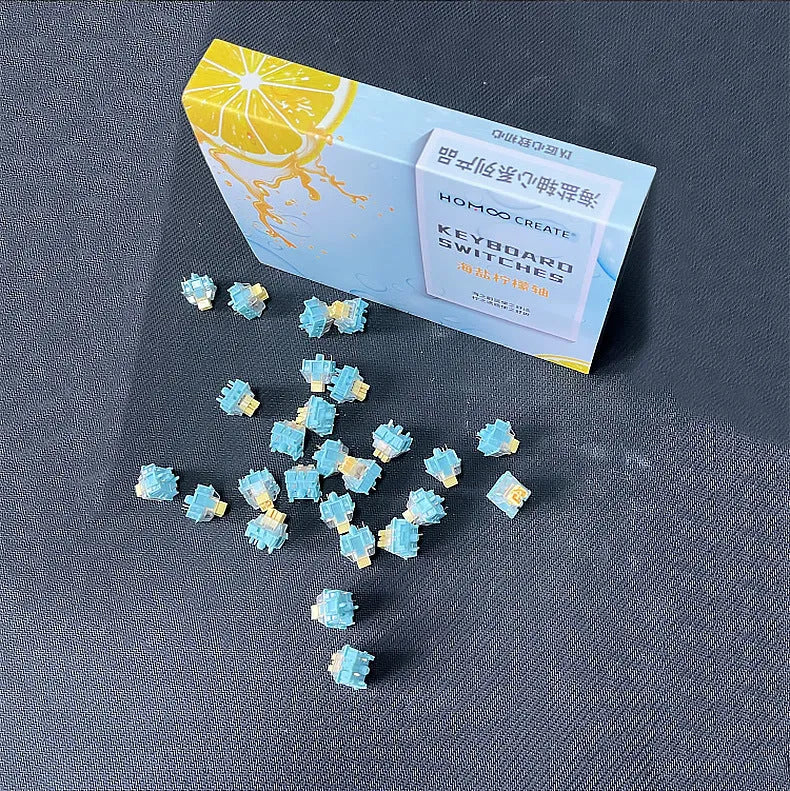 36 Tiger Mo Sea Salt Lemon PRO Mute mechanical keyboard switches for DIY installation