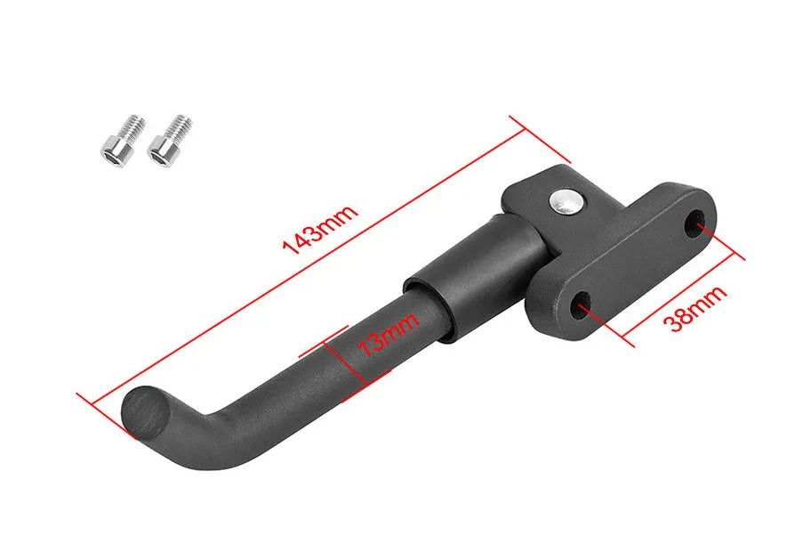 Aluminium alloy foot brace for electric scooter in black with screws and hex wrench
