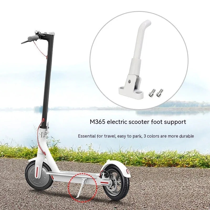 Aluminium alloy foot brace for electric scooter in black with screws and hex wrench