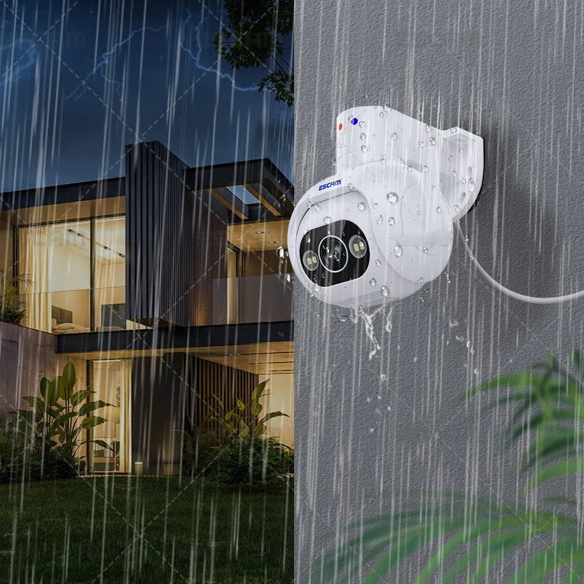Smart colour night vision security camera with IP66 waterproof rating and wall mount bracket