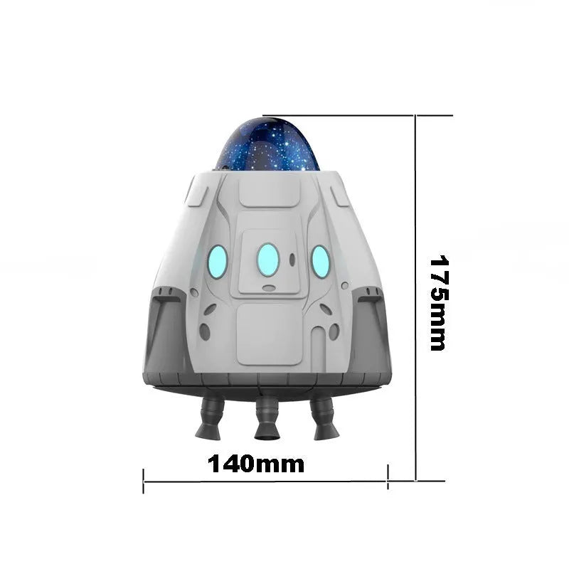 White space capsule shaped Bluetooth ambience light projecting Northern Lights and starry sky pattern